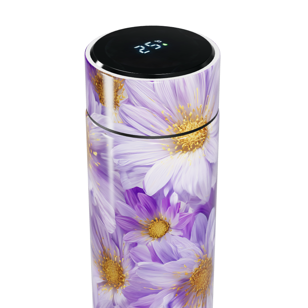 Garrafa Térmica Touch Floral Roxa