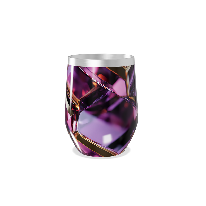 Copo Térmico Slim - Roxo Geométrico Metalizado