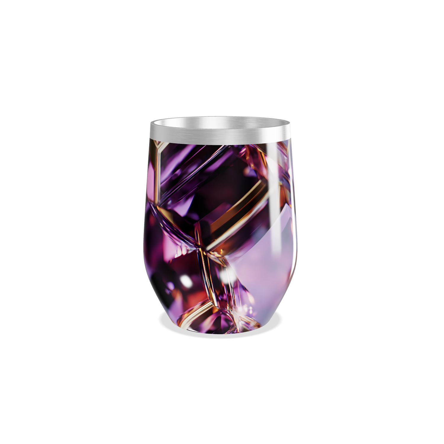 Copo Térmico Slim - Roxo Geométrico Metalizado