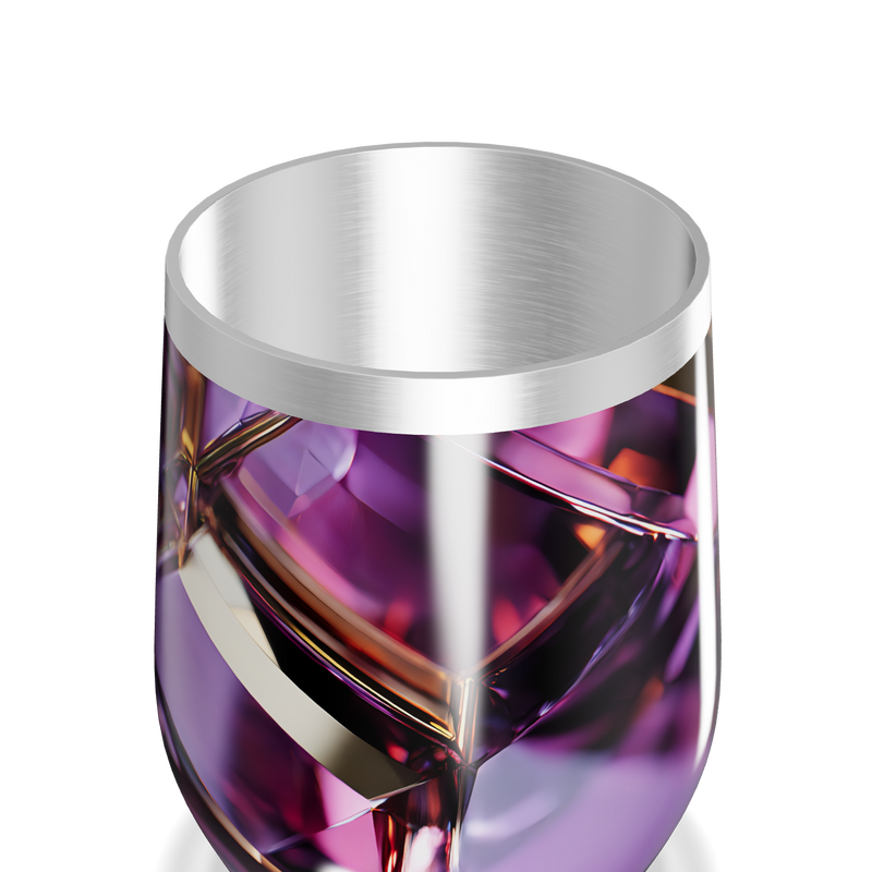 Copo Térmico Slim - Roxo Geométrico Metalizado