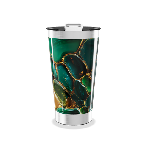 Copo Térmico - Design Abstrato Verde