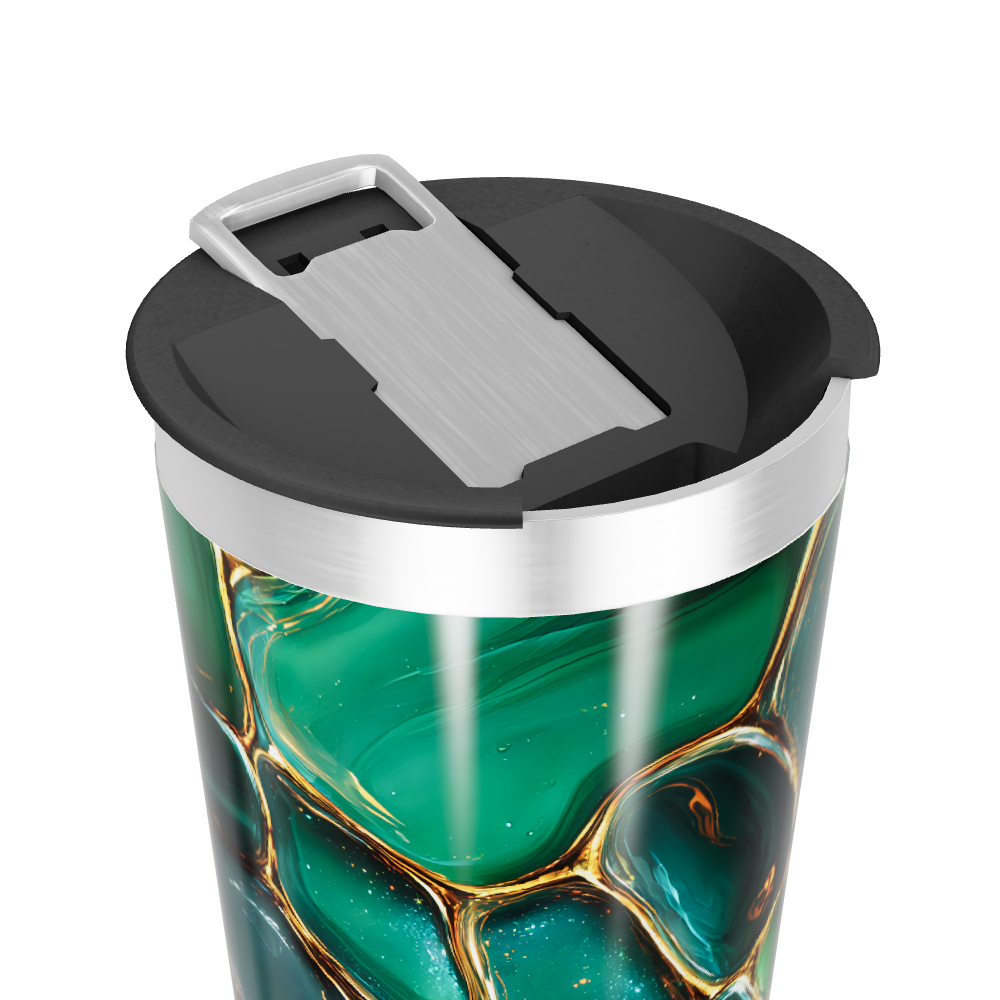 Copo Térmico - Design Abstrato Verde