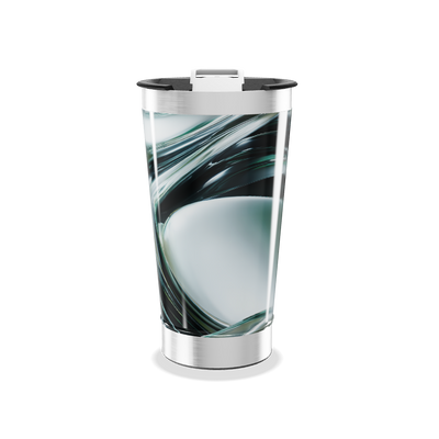 Copo Térmico - Estampa Abstrata Preto e Branco