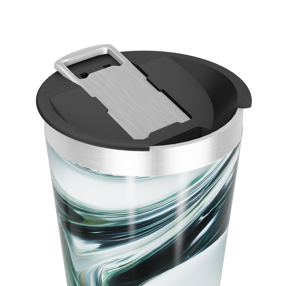 Copo Térmico - Estampa Abstrata Preto e Branco