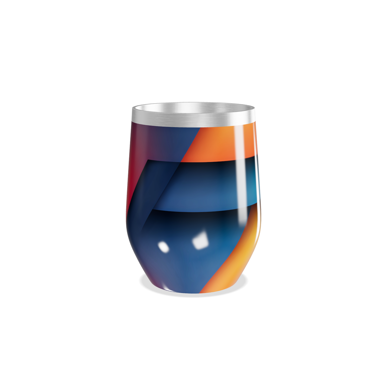 Copo Térmico Slim - Vermelho e Preto Geométrico