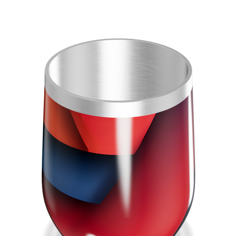 Copo Térmico Slim - Vermelho e Preto Geométrico