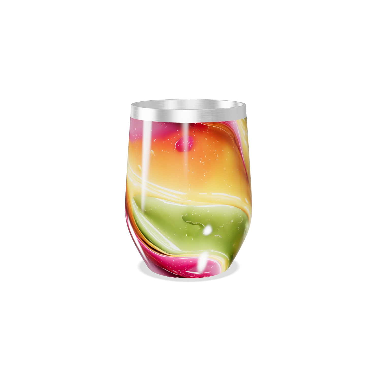 Copo Térmico Slim - Colorido Abstrato Inox