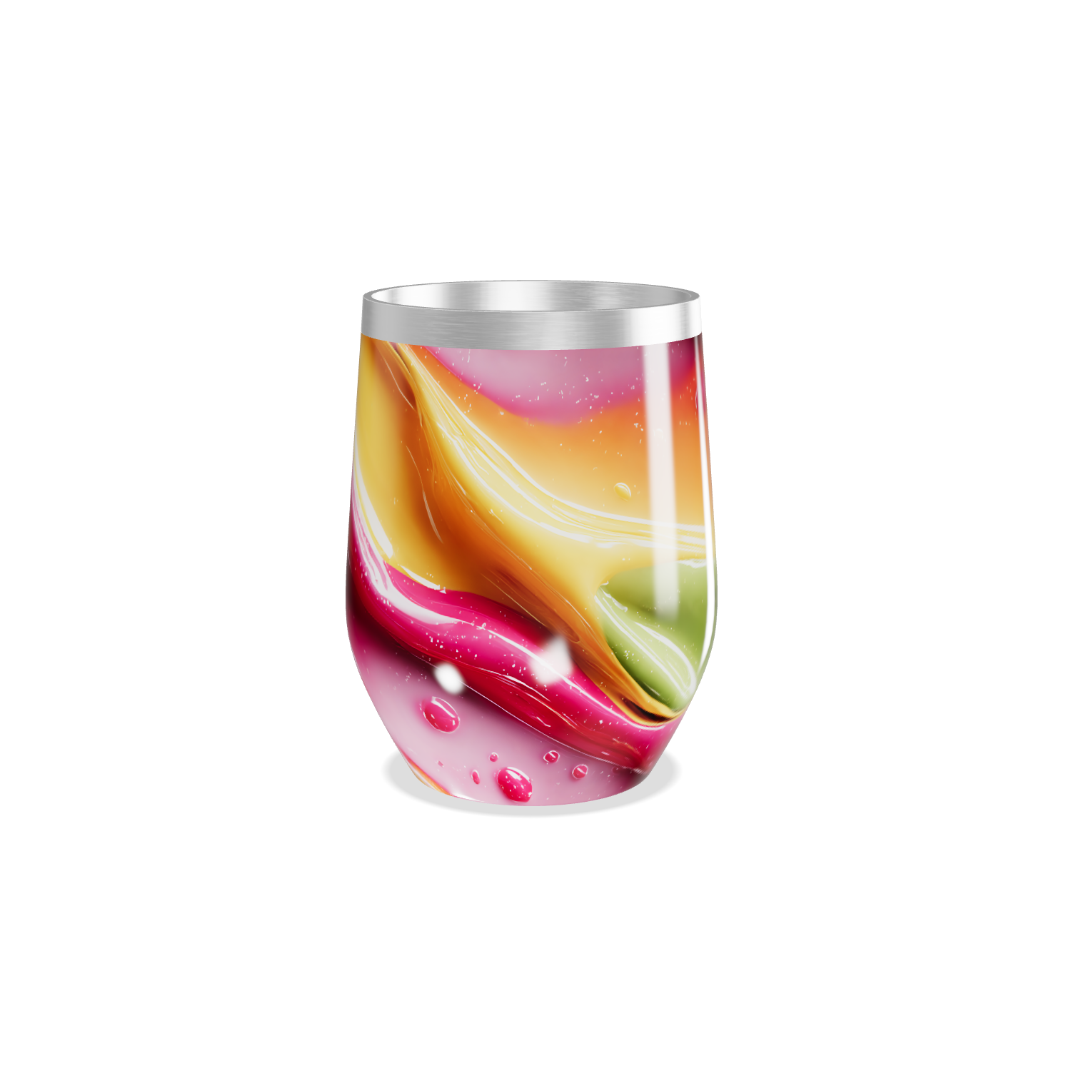 Copo Térmico Slim - Colorido Abstrato Inox