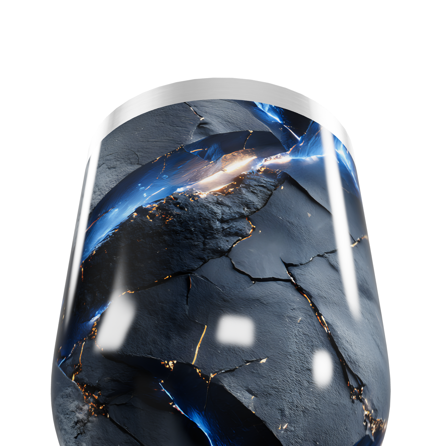 Copo Térmico Slim - Marmorizado Preto e Azul