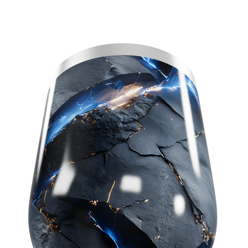 Copo Térmico Slim - Marmorizado Preto e Azul