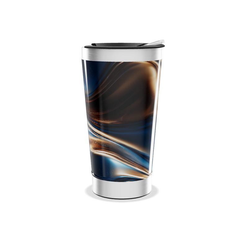 Copo Térmico - Estampa Abstrata Azul