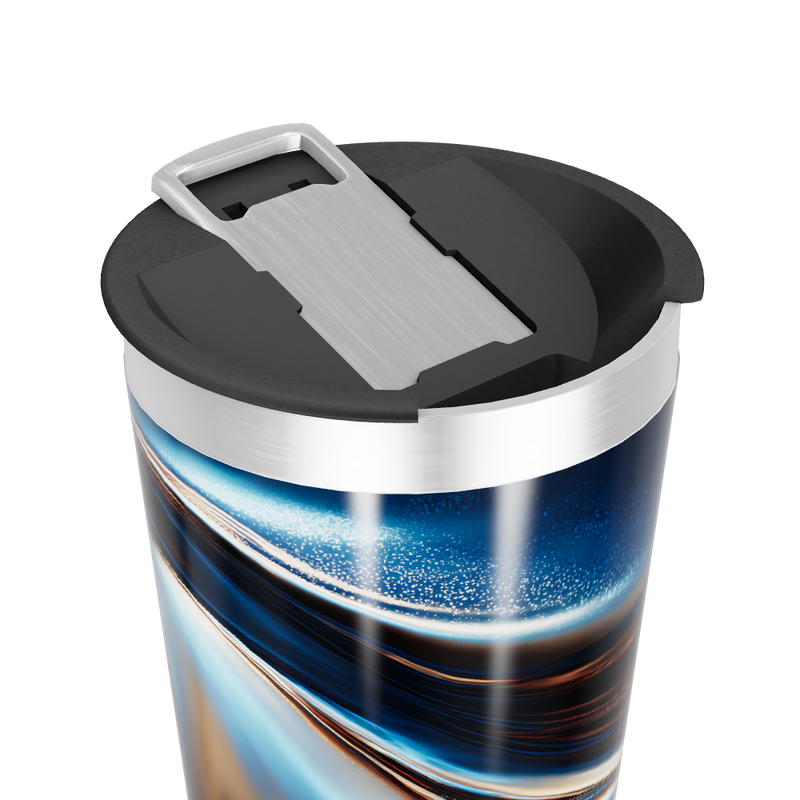 Copo Térmico - Estampa Abstrata Azul