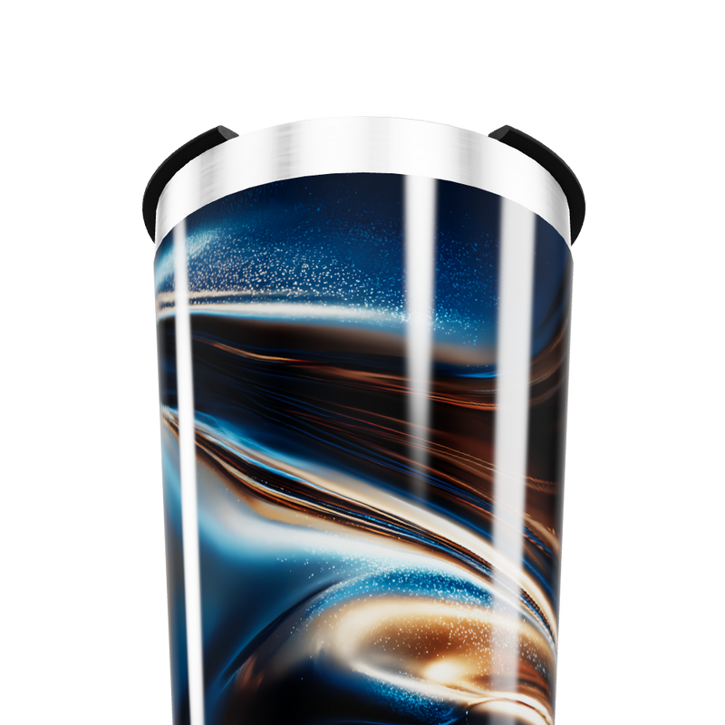 Copo Térmico - Estampa Abstrata Azul