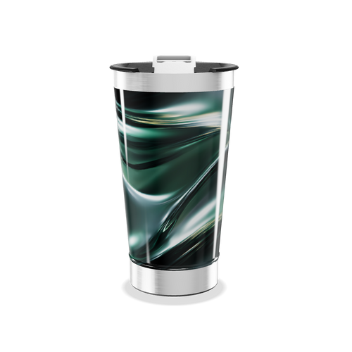 Copo Térmico - Verde Metálico Abstrato