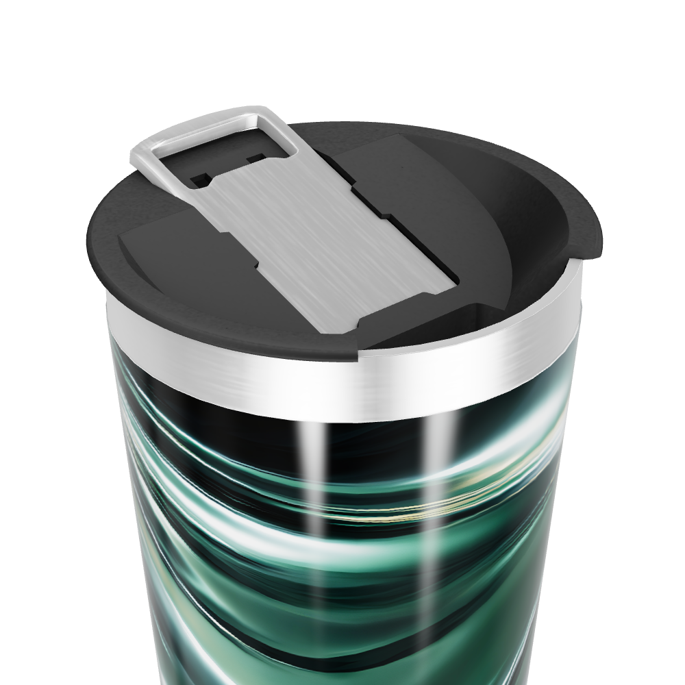 Copo Térmico - Verde Metálico Abstrato