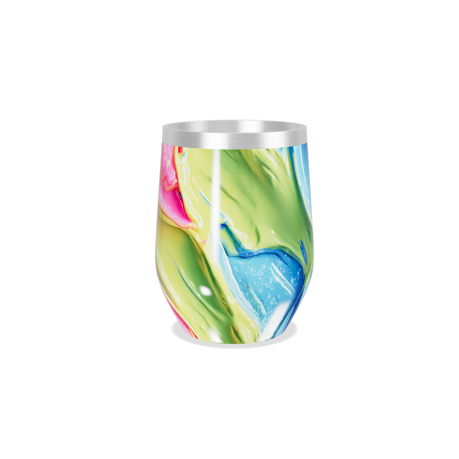 Copo Térmico Slim - Abstrato Multicolorido Inox