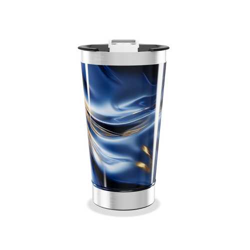 Copo Térmico - Azul Metálico Abstrato