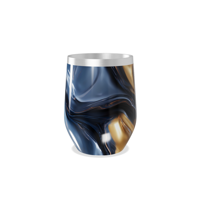 Copo Térmico Slim - Marmorizado Azul e Dourado