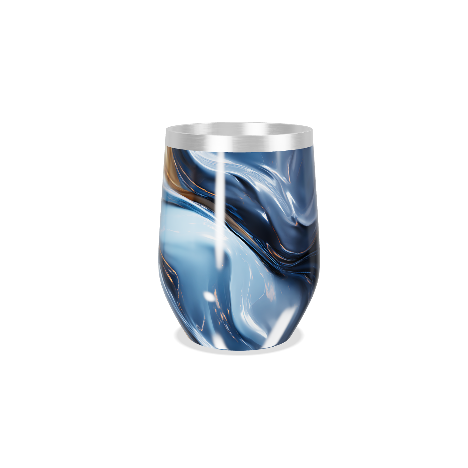 Copo Térmico Slim - Marmorizado Azul e Dourado