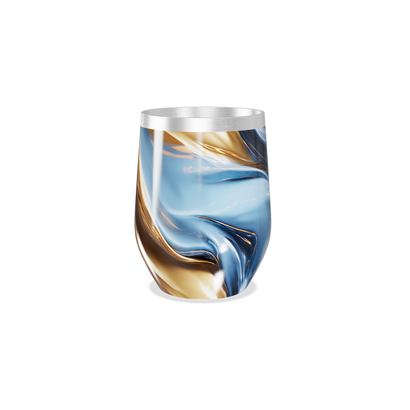 Copo Térmico Slim - Marmorizado Azul e Dourado