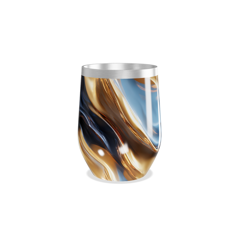 Copo Térmico Slim - Marmorizado Azul e Dourado