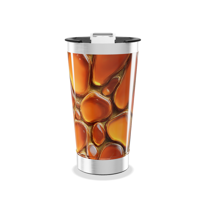 Copo Térmico - Estampa Abstrata Laranja