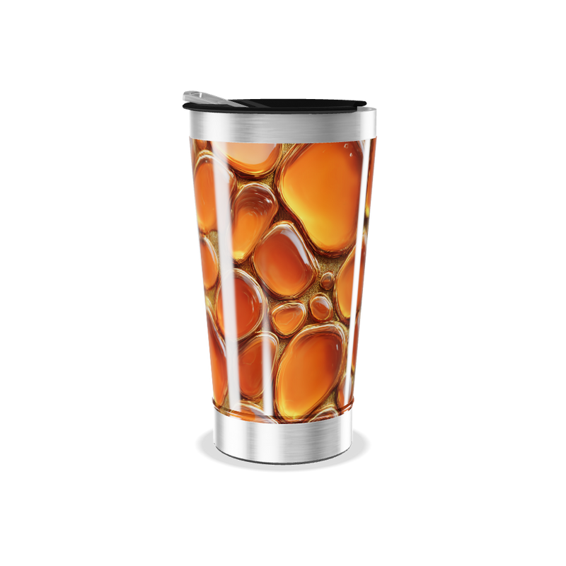 Copo Térmico - Estampa Abstrata Laranja