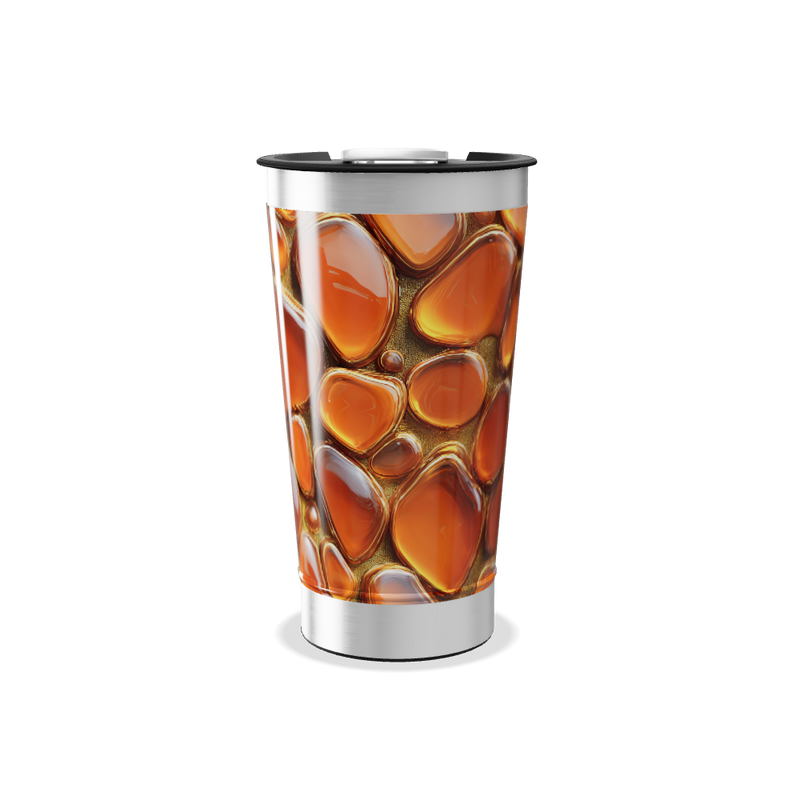 Copo Térmico - Estampa Abstrata Laranja