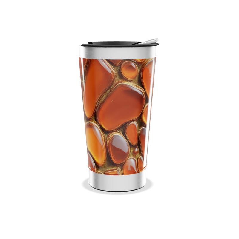 Copo Térmico - Estampa Abstrata Laranja