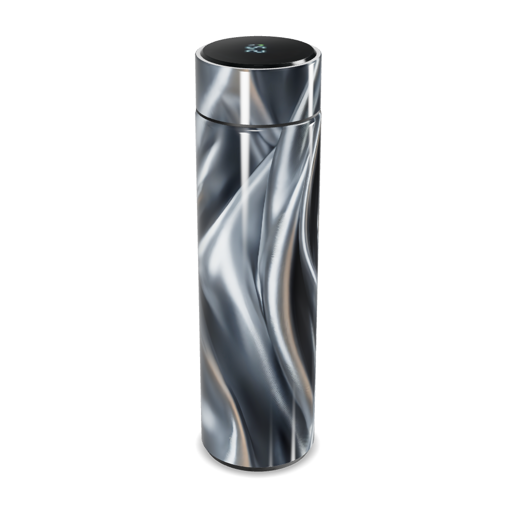 Garrafa Térmica Touch Preto e Prata com Display