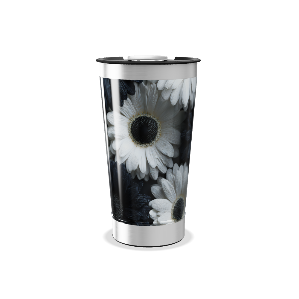 Copo Térmico - Floral Preto e Branco