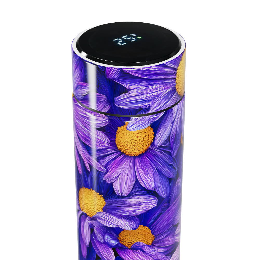 Garrafa Térmica Touch Floral Roxa