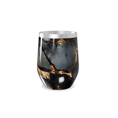 Copo Térmico Slim - Preto Dourado Marmorizado