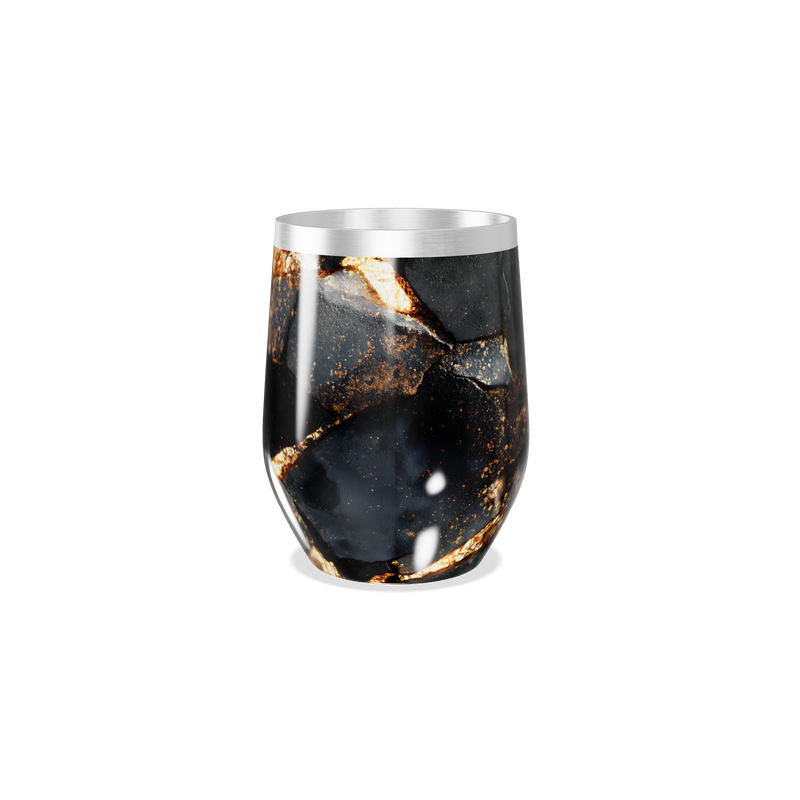 Copo Térmico Slim - Preto Dourado Marmorizado
