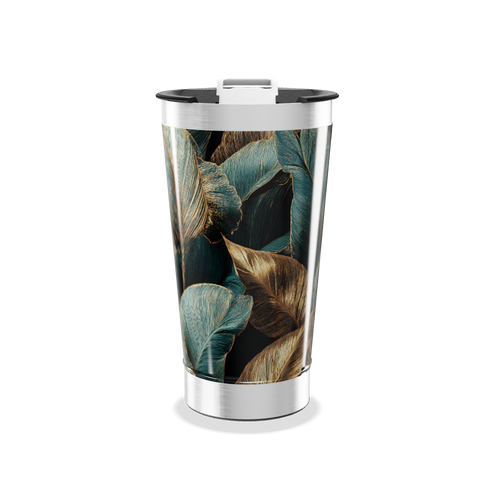 Copo Térmico - Com estampa de folhas