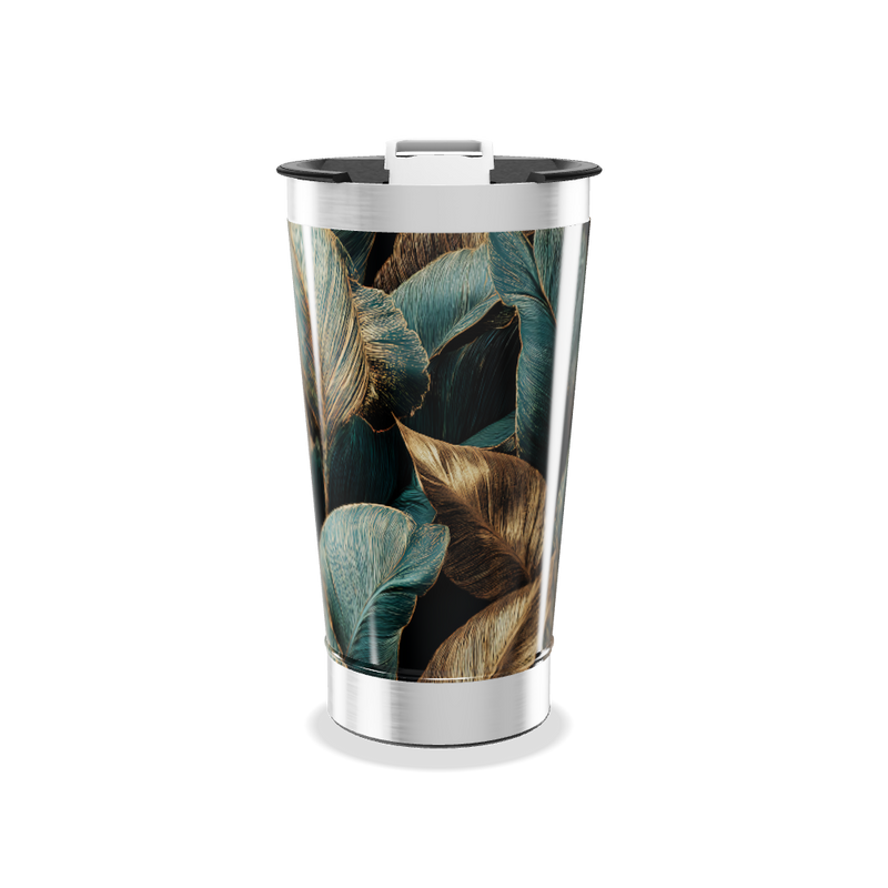 Copo Térmico - Com estampa de folhas