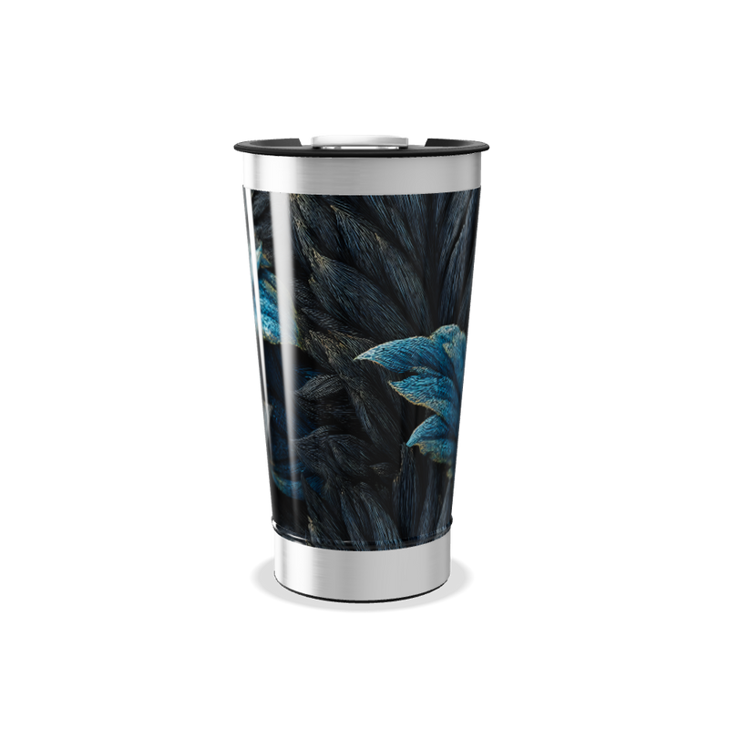 Copo Térmico - Folhas Azuis aço inox
