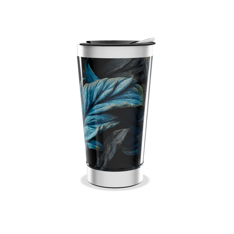 Copo Térmico - Folhas Azuis aço inox