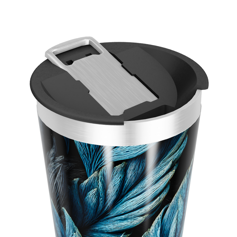 Copo Térmico - Folhas Azuis aço inox
