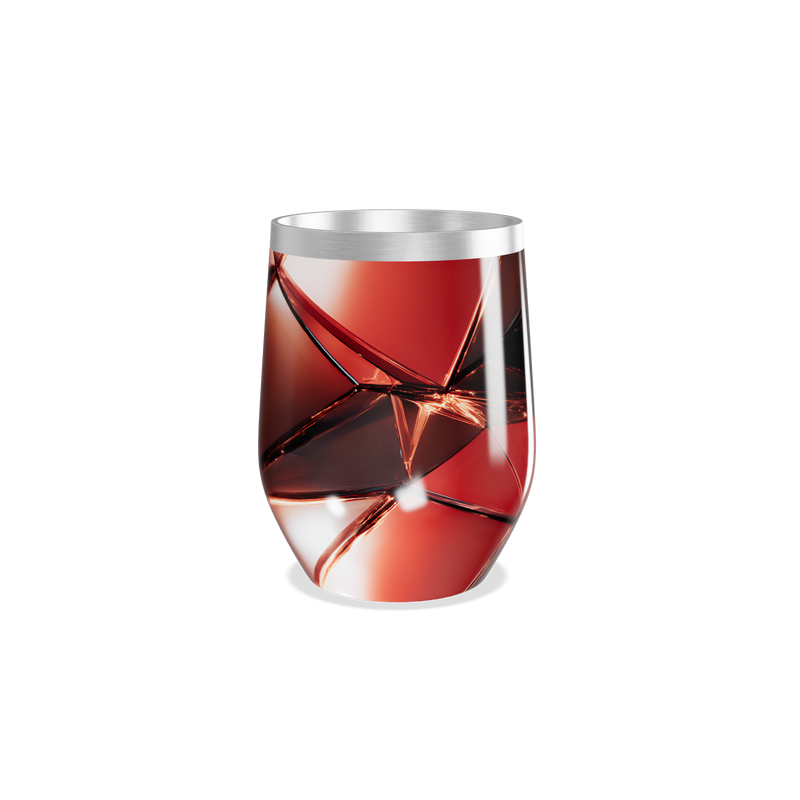 Copo Térmico Slim - Design Geométrico Vermelho