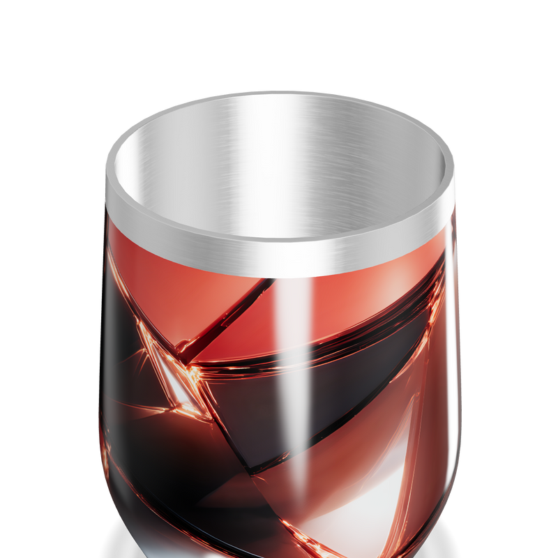 Copo Térmico Slim - Design Geométrico Vermelho