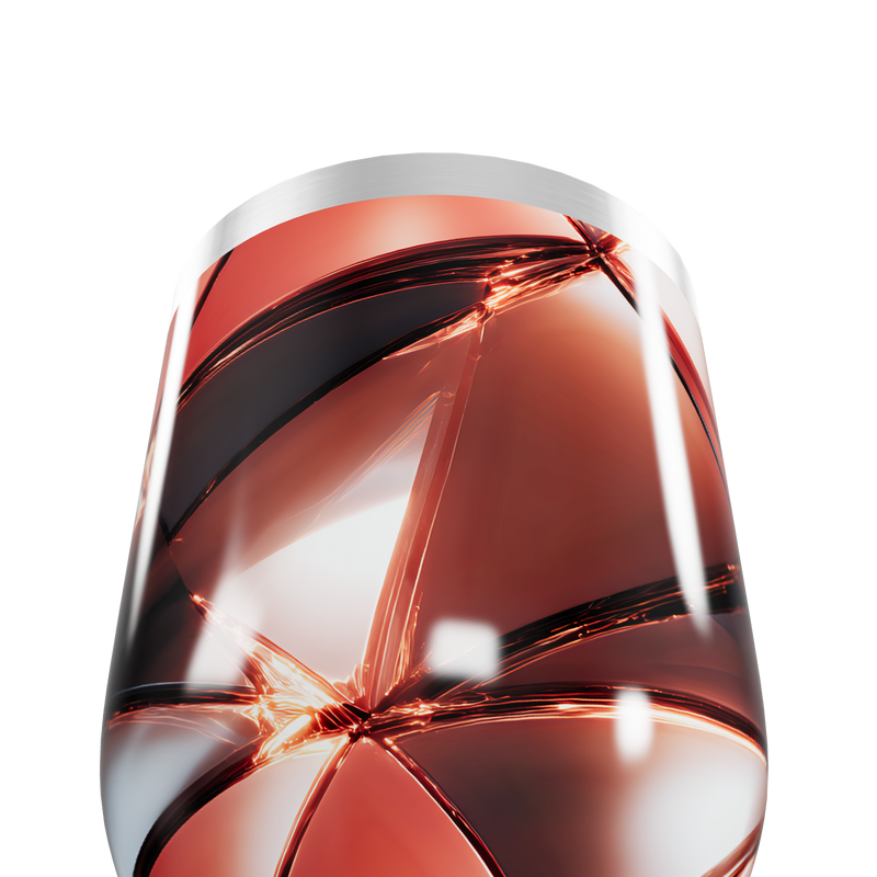 Copo Térmico Slim - Design Geométrico Vermelho