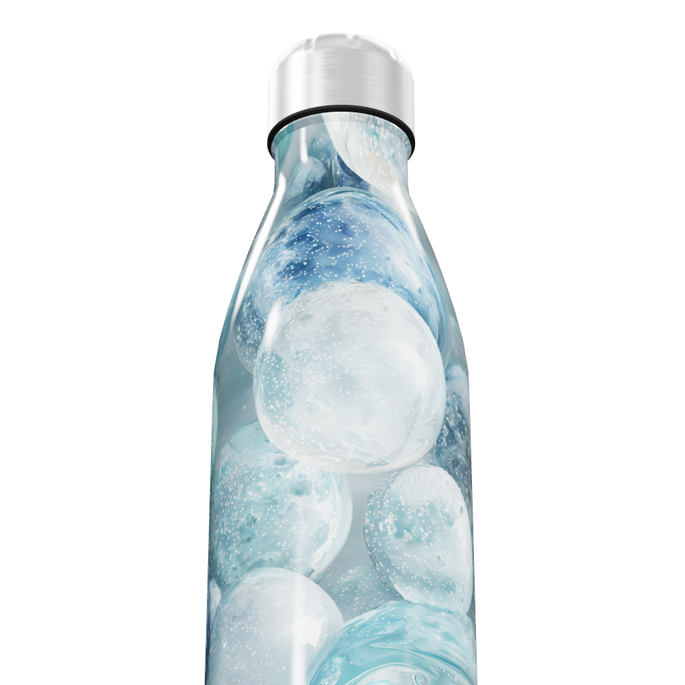 Garrafa Inox - Estampa Bolhas Azul