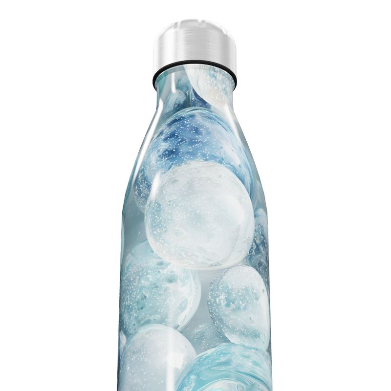 Garrafa Inox - Estampa Bolhas Azul