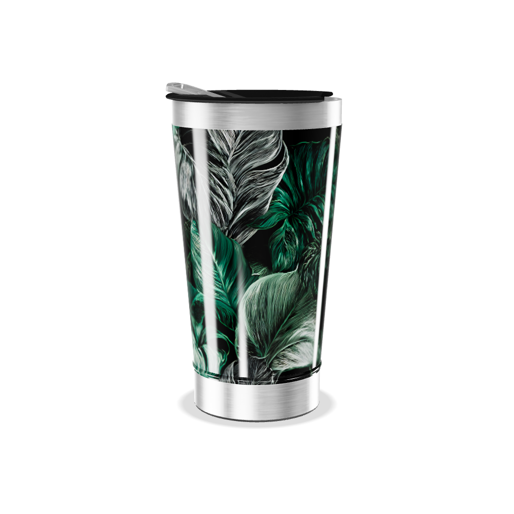 Copo Térmico - Estampa Folhagem Verde
