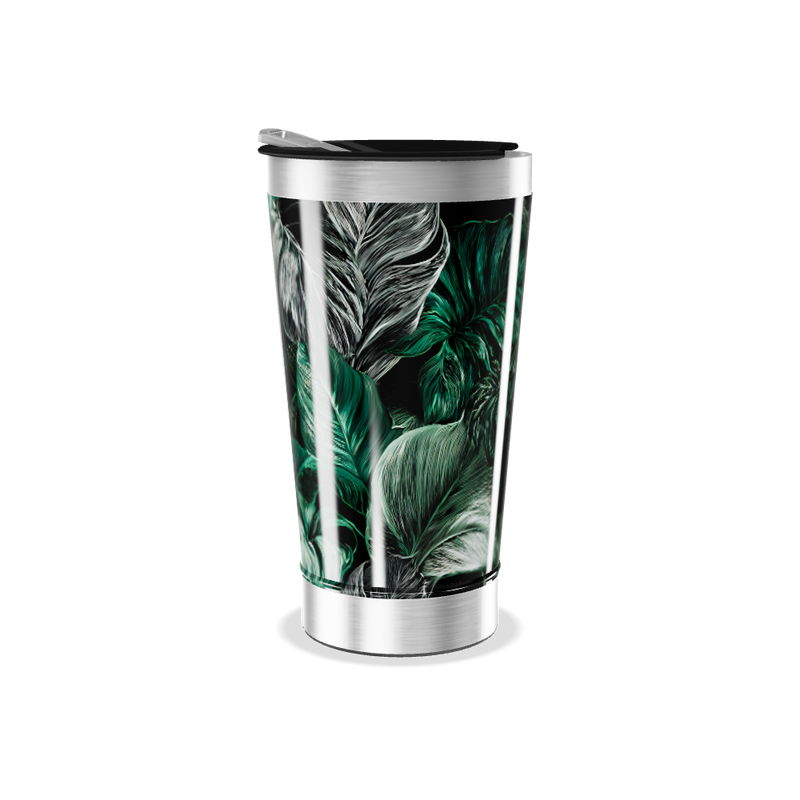 Copo Térmico - Estampa Folhagem Verde