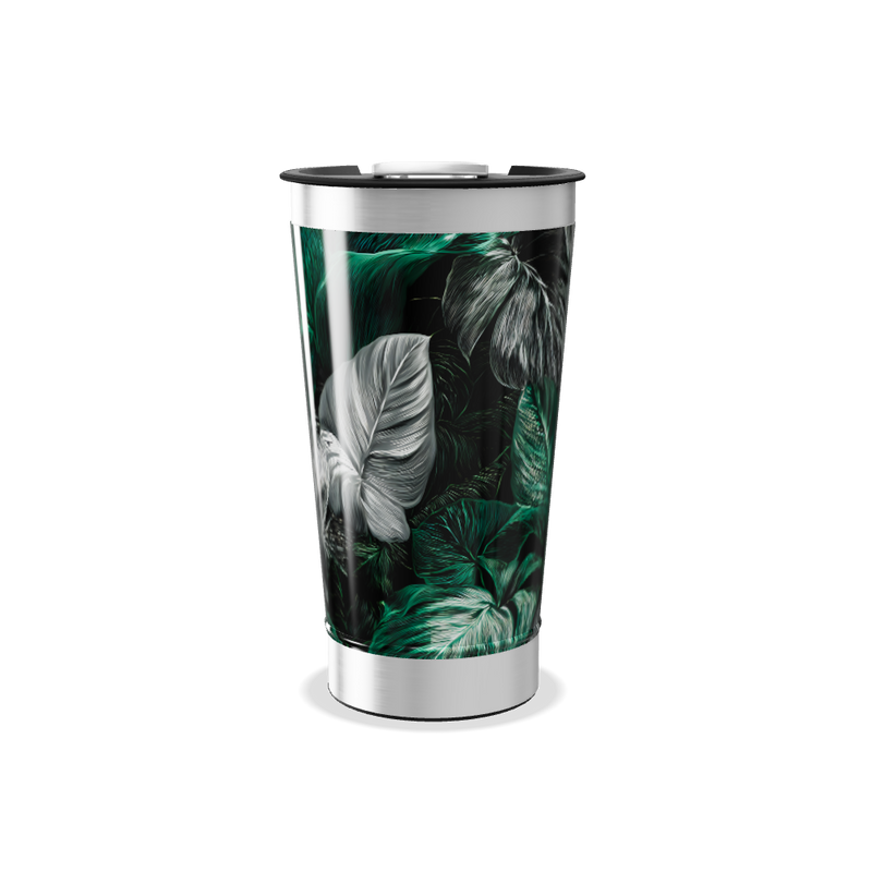 Copo Térmico - Estampa Folhagem Verde