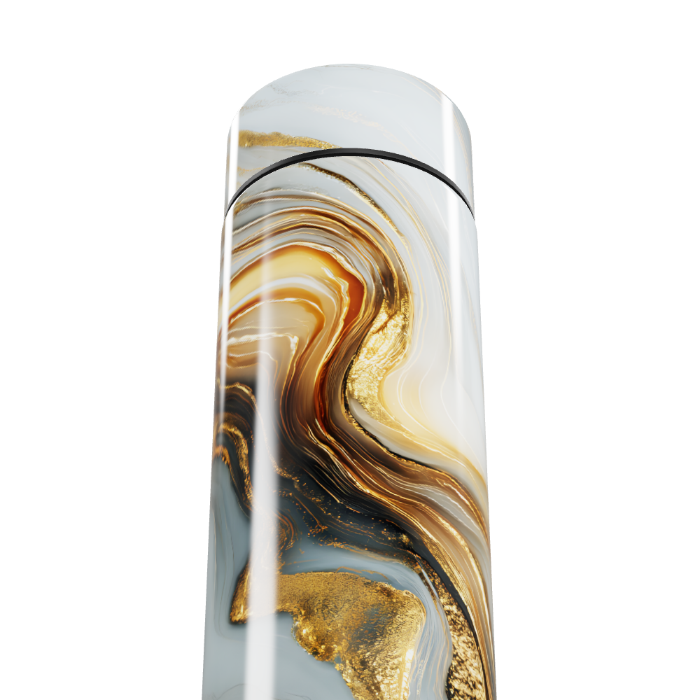 Garrafa Térmica Touch Mármore Dourado Digital