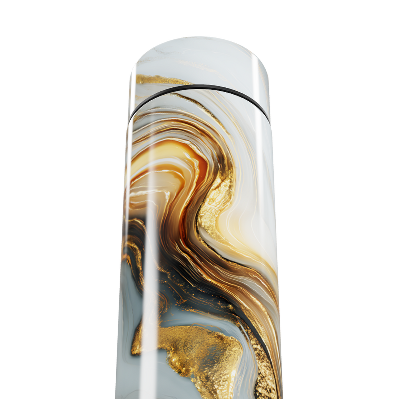 Garrafa Térmica Touch Mármore Dourado Digital