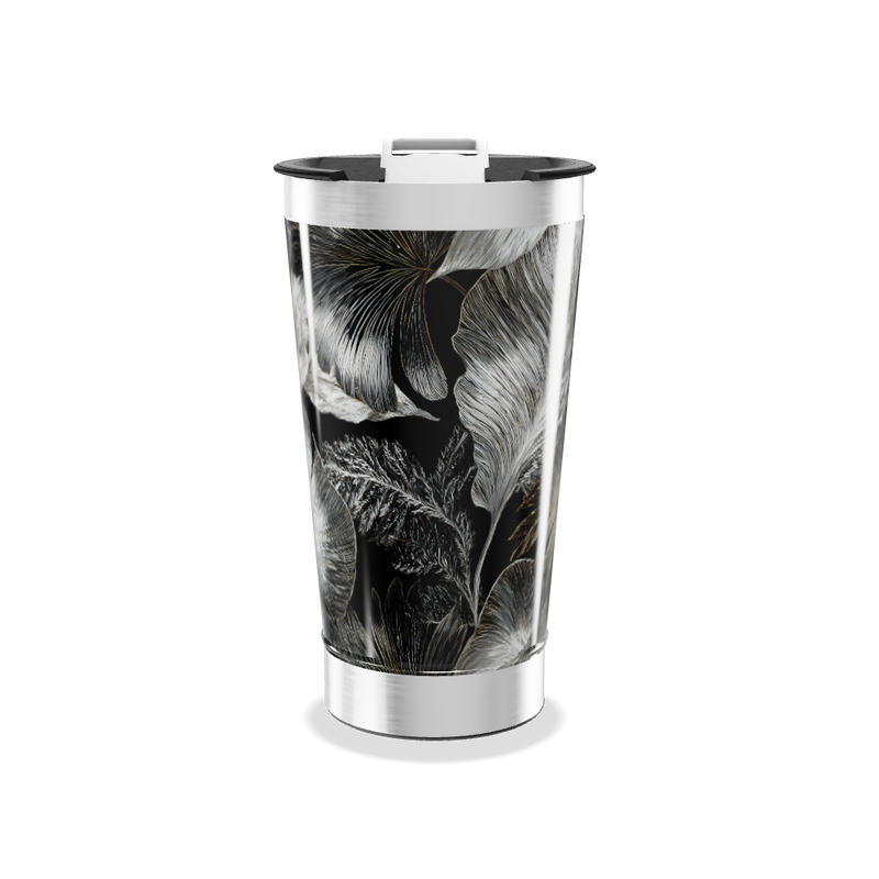 Copo Térmico - Folhas Pretas Inox